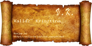 Valló Krisztina névjegykártya